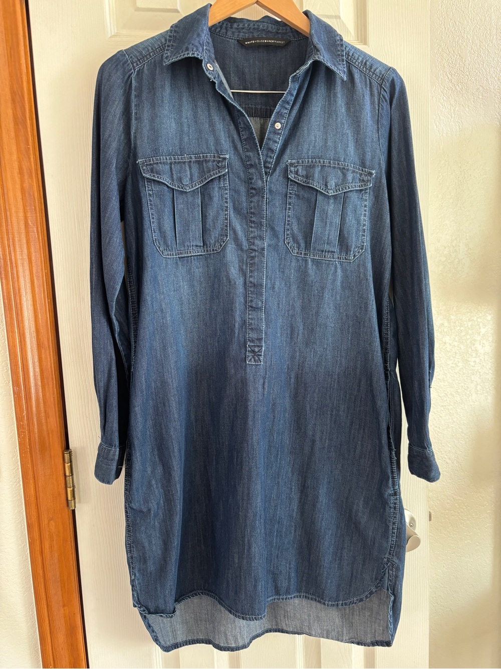 White House Black Market Indigo Denim Shirt Dress